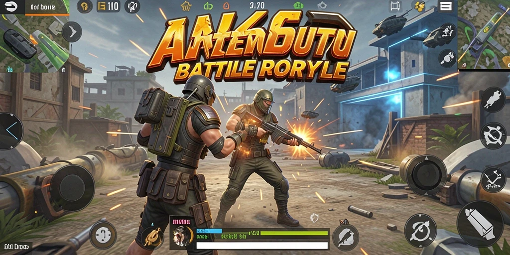 Tampilan gameplay AA666 yang seru dan mendebarkan dalam pertempuran Battle Royale.