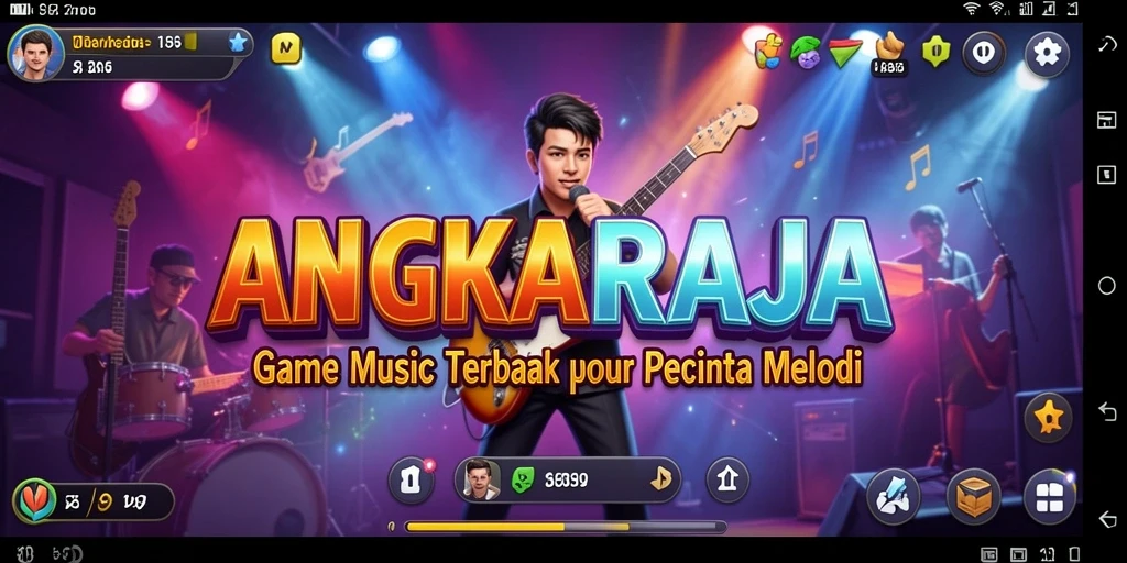Tampilan gameplay ANGKARAJA yang menarik dengan berbagai pilihan lagu.