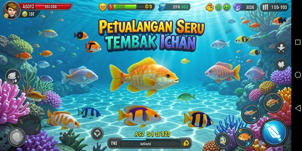 Tampilan gameplay seru dari Tembak Ikan di ASD123.