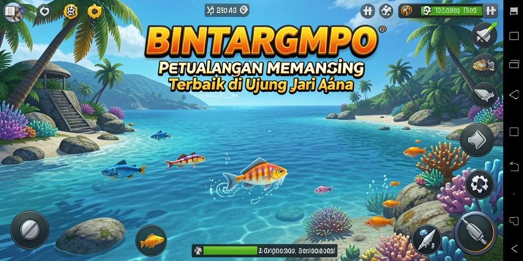 Screenshot BINTANGMPO menampilkan aksi memancing yang seru dan indah.