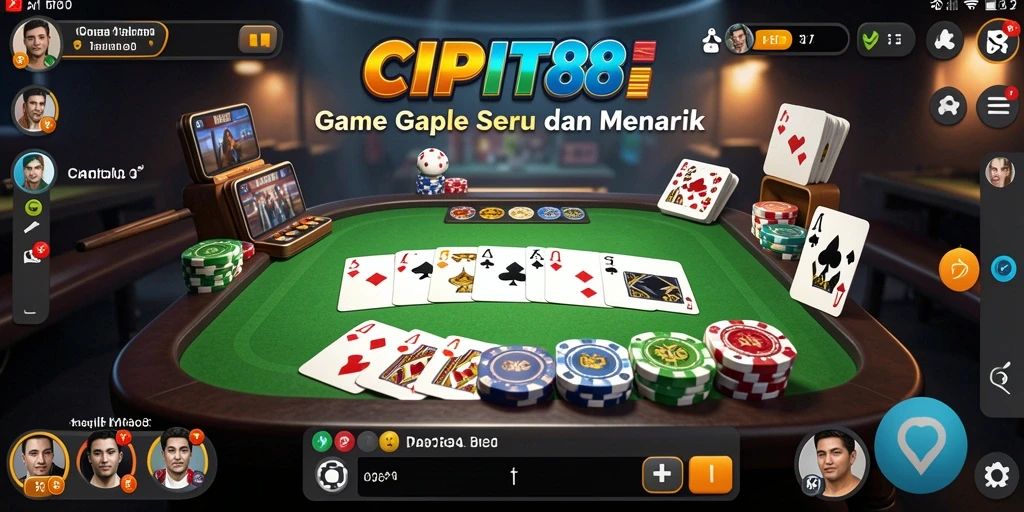 Screenshot utama menunjukkan serunya gameplay Gaple di CIPIT88.