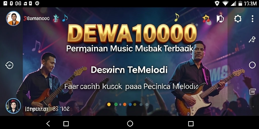 Tangkapan layar gameplay DEWA1000 menampilkan aksi seru saat bermain musik.