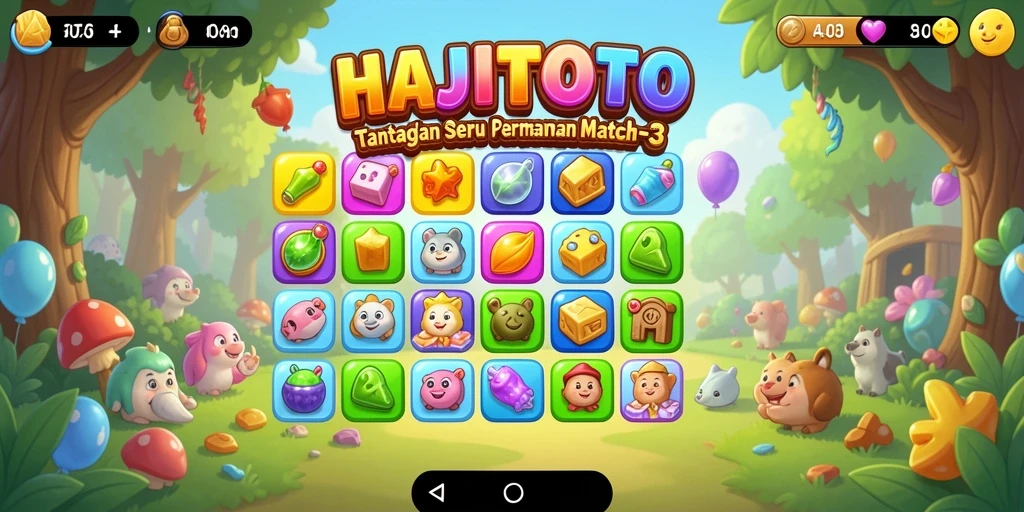 Screenshot gameplay HAJITOTO yang menunjukkan keseruan mencocokkan item.