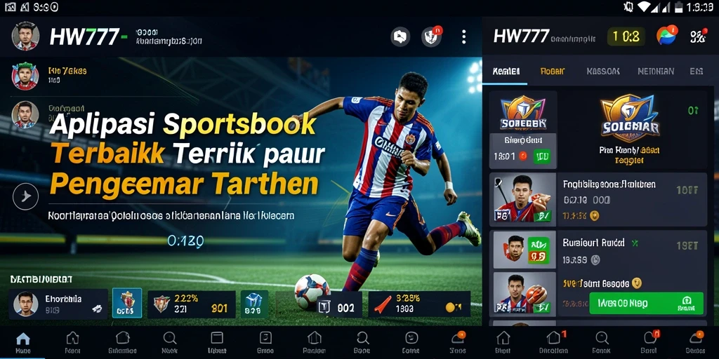 Tampilan gameplay Sportsbook dari aplikasi HW777 yang menarik dan interaktif.