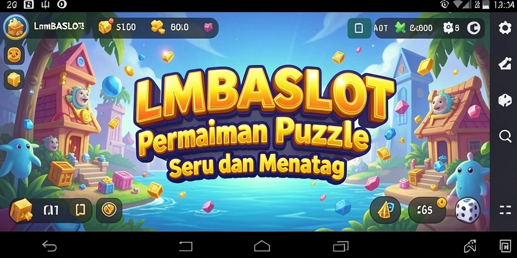 Tampilan gameplay seru dari LMBASLOT yang penuh warna.