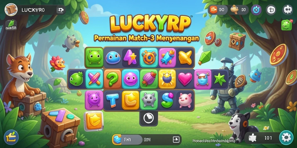 Tampilan gameplay LUCKYRP yang penuh warna dan mengasyikkan.