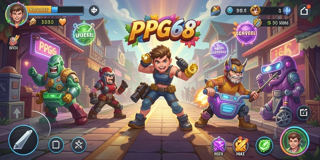 Tangkapan layar utama PGG68 menampilkan aksi gameplay yang seru.