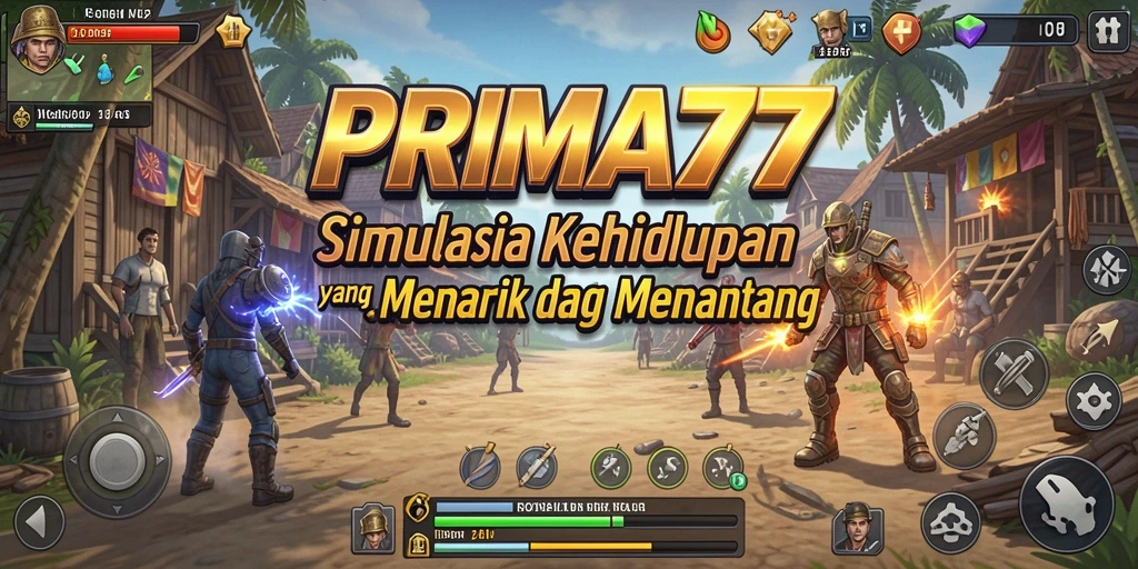 Screenshot utama PRIMA77 menampilkan gameplay menarik dalam dunia simulasi.