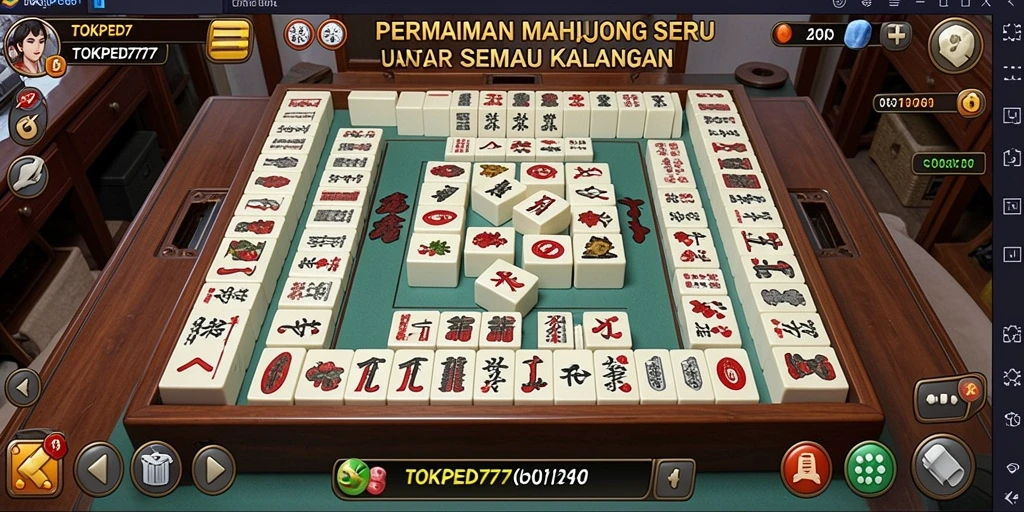 Tampilan grafis menarik dari gameplay Mahjong TOKPED777.