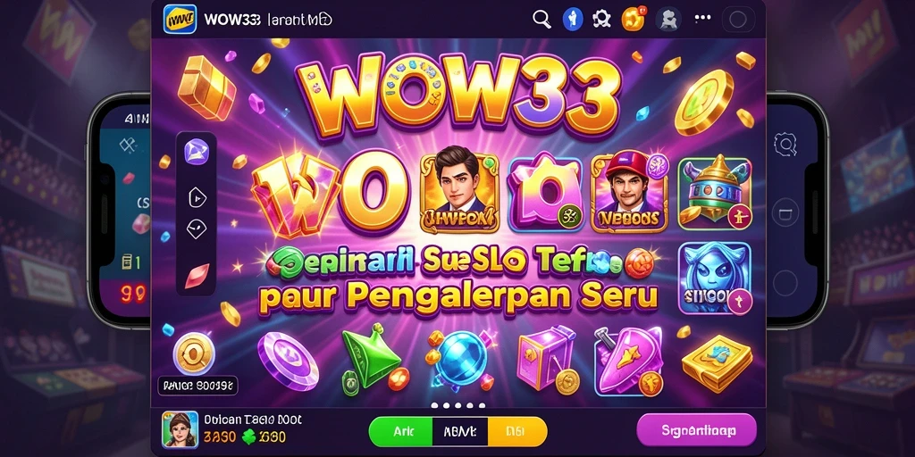Tangkapan layar gameplay WOW33 yang menampilkan mesin slot penuh warna.