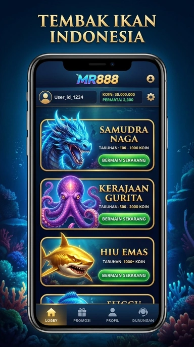Screenshot antarmuka utama aplikasi mr888 yang menunjukkan kemudahan navigasi.